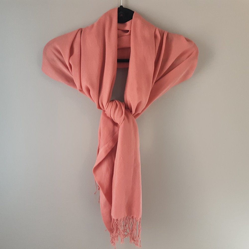 🌞 Oblong Scarf | Peachy, Coral Colour